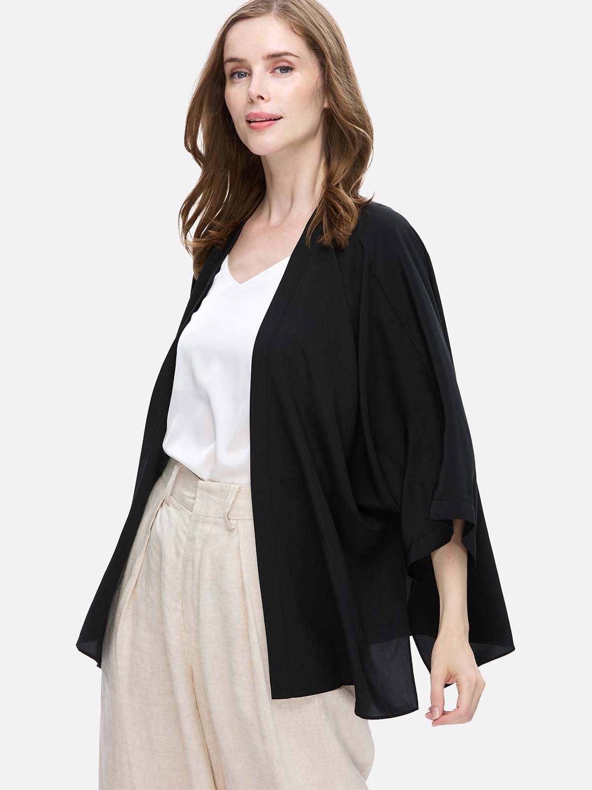 Black Silk Relax Cardigan